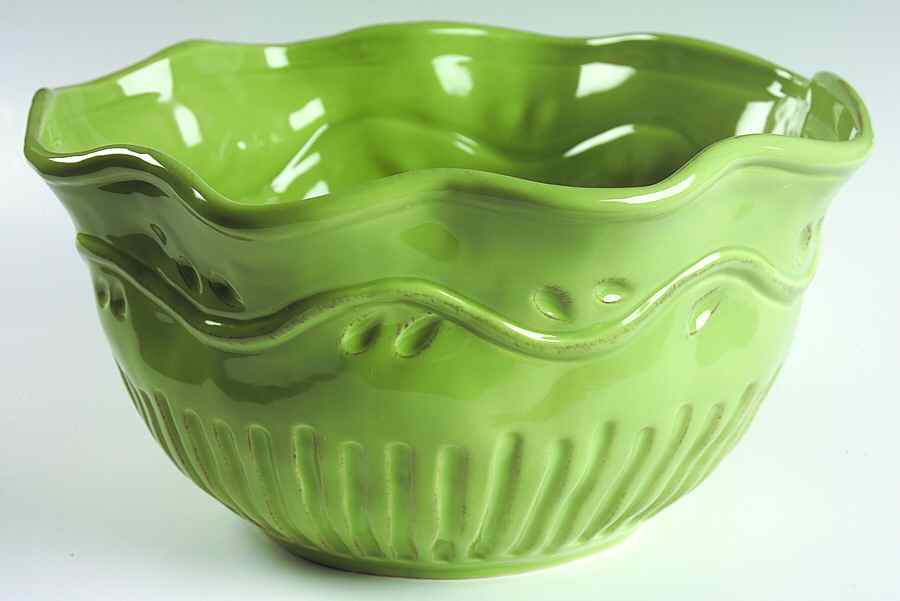 Rustica Green 12" Large Salad Serving Bowl by Certified International-1