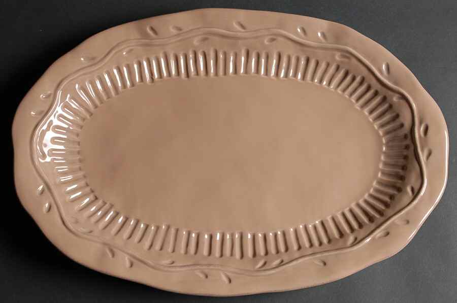 Rustica Taupe 18" Oval Serving Platter by Certified International-1