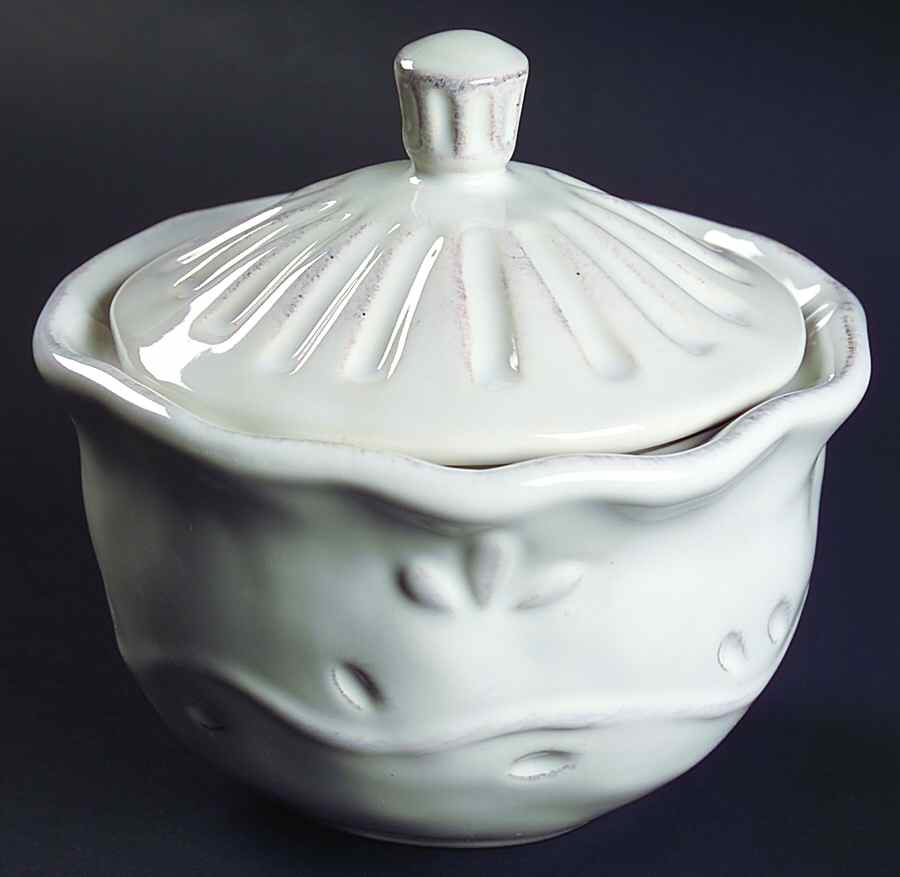 Rustica White Sugar Bowl & Lid by Certified International-1