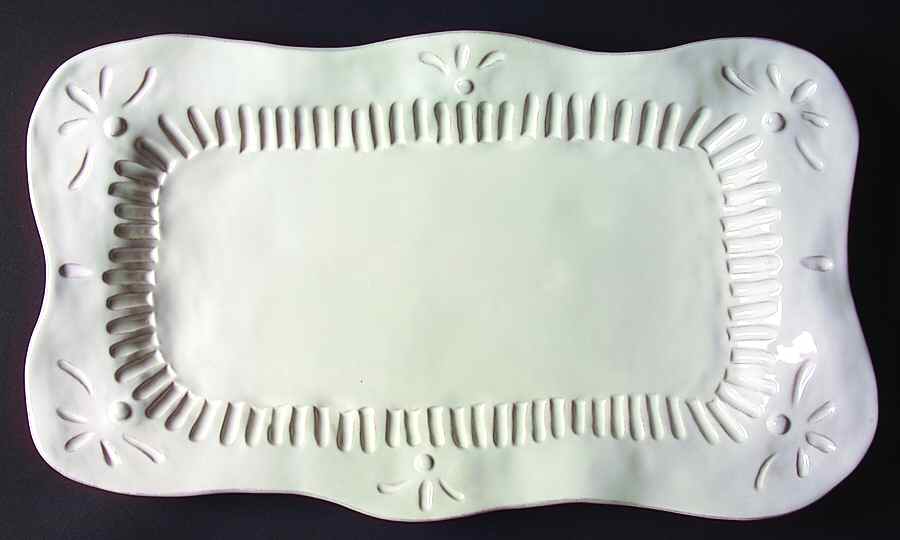 Rustica White 17" Rectangular Serving Platter by Certified International-1