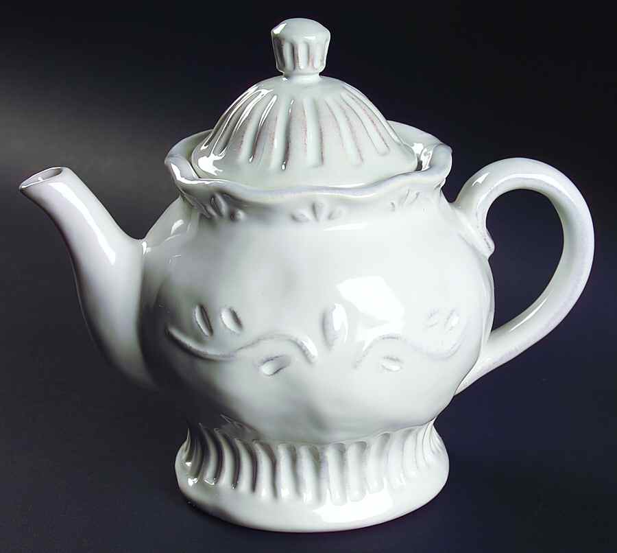 Rustica White Teapot & Lid by Certified International-1