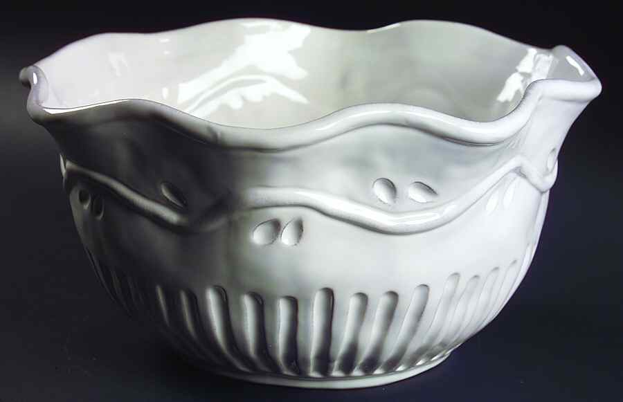 Rustica White 12" Large Salad Serving Bowl by Certified International-1