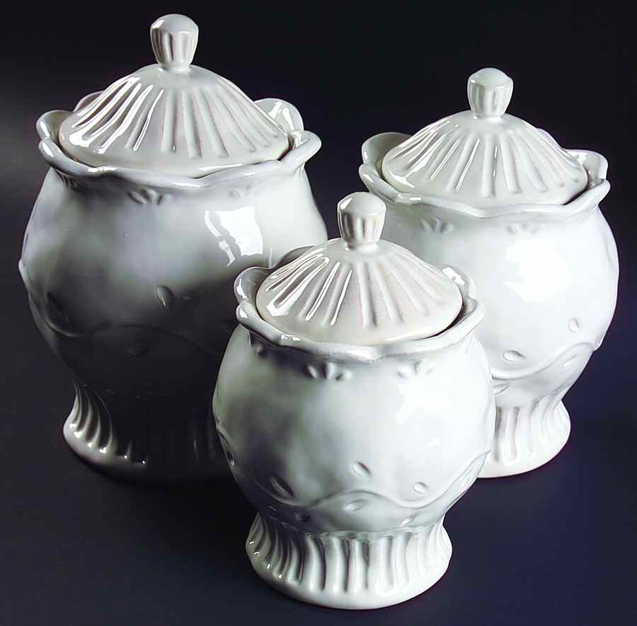 Rustica White (3 Piece) Canister Set (Box Set) by Certified International-1