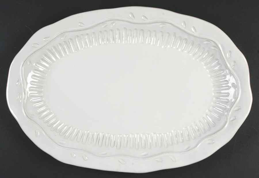 Rustica White 18" Oval Serving Platter by Certified International-1