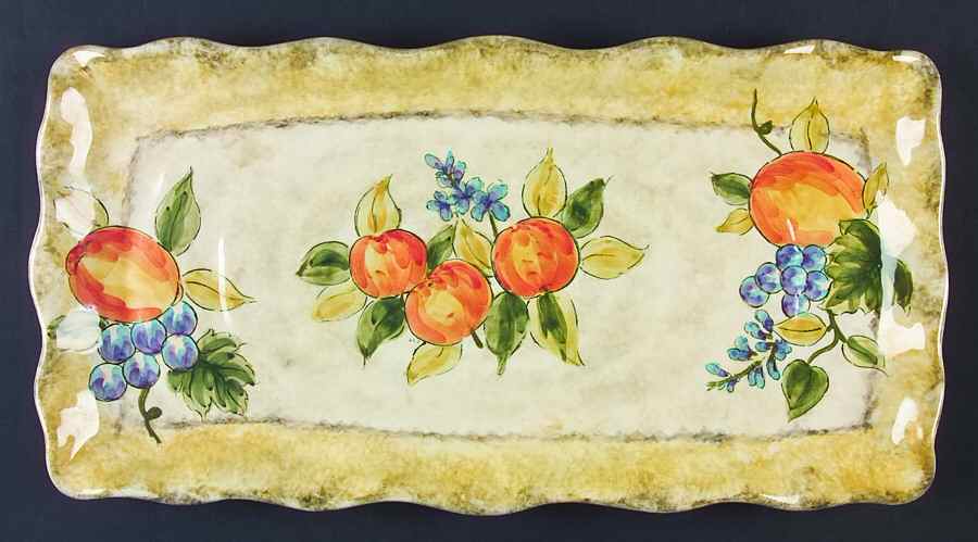 Pompeii Orange 17" Rectangular Tray by Maxcera Corp-1