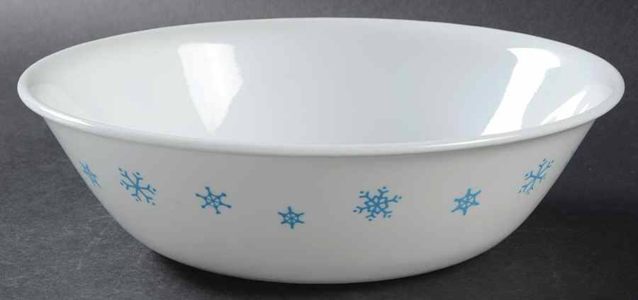 Blue Snowflakes 8" Round Vegetable Bowl by Corning Corelle-1