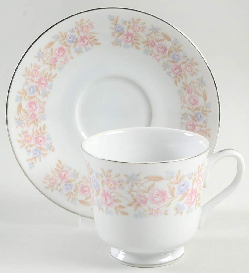 Corsica Footed Cup & Saucer Set by Carlton (Japan)-1