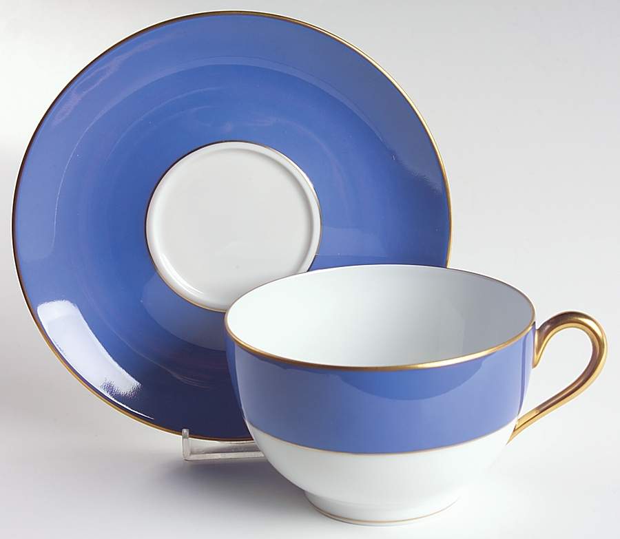Arc En Ciel Light Blue (Monet) Breakfast Cup & Saucer Set by Charles Field Haviland-1