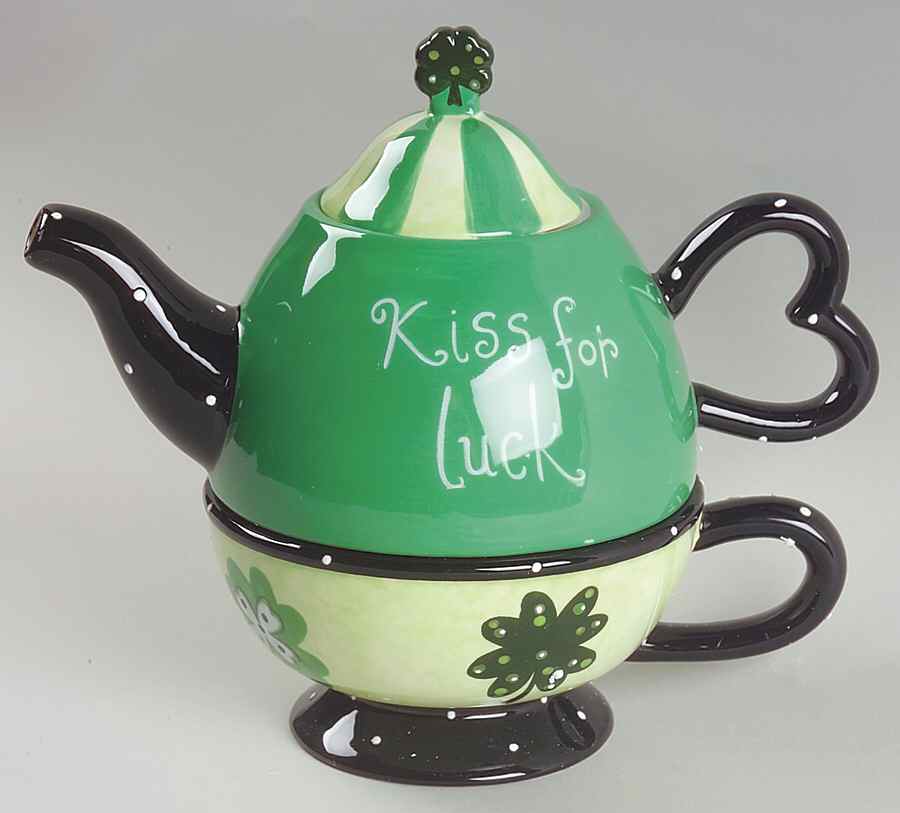 Pot O Gold Individual Teapot & Lid with Cup by Certified International-1