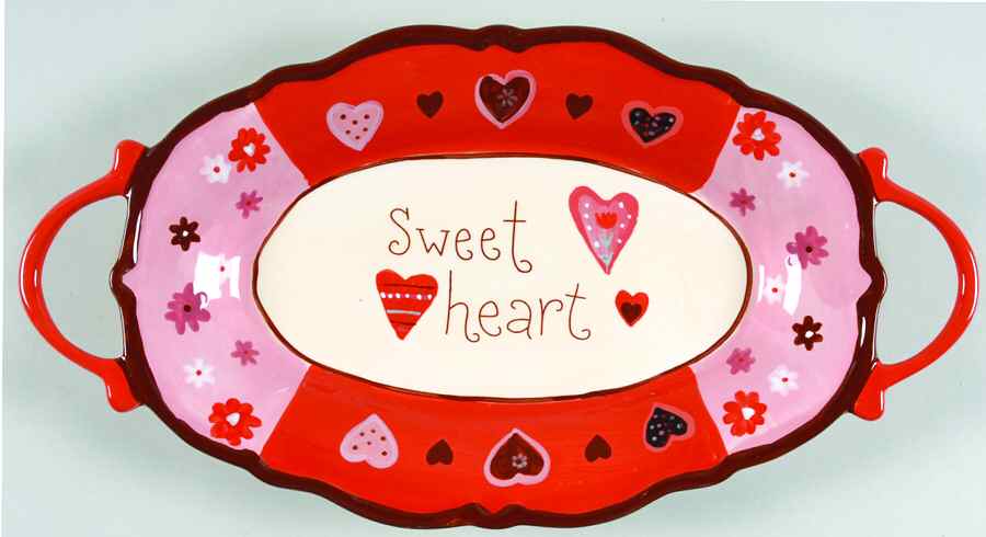 Valentines Day 16" Oval Handled Platter by Certified International-1