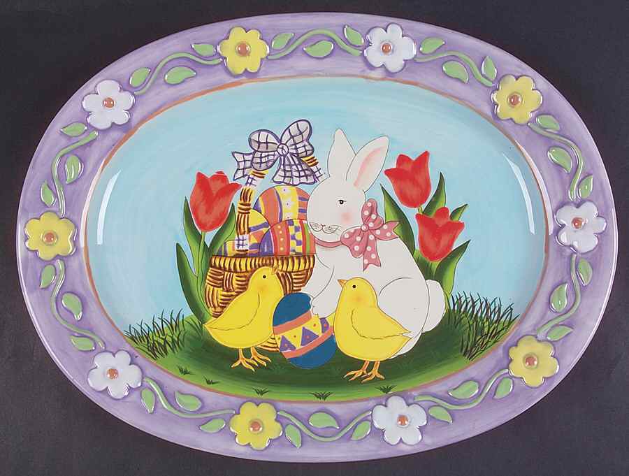 Bunny Patch 16" Oval Serving Platter by Certified International-1