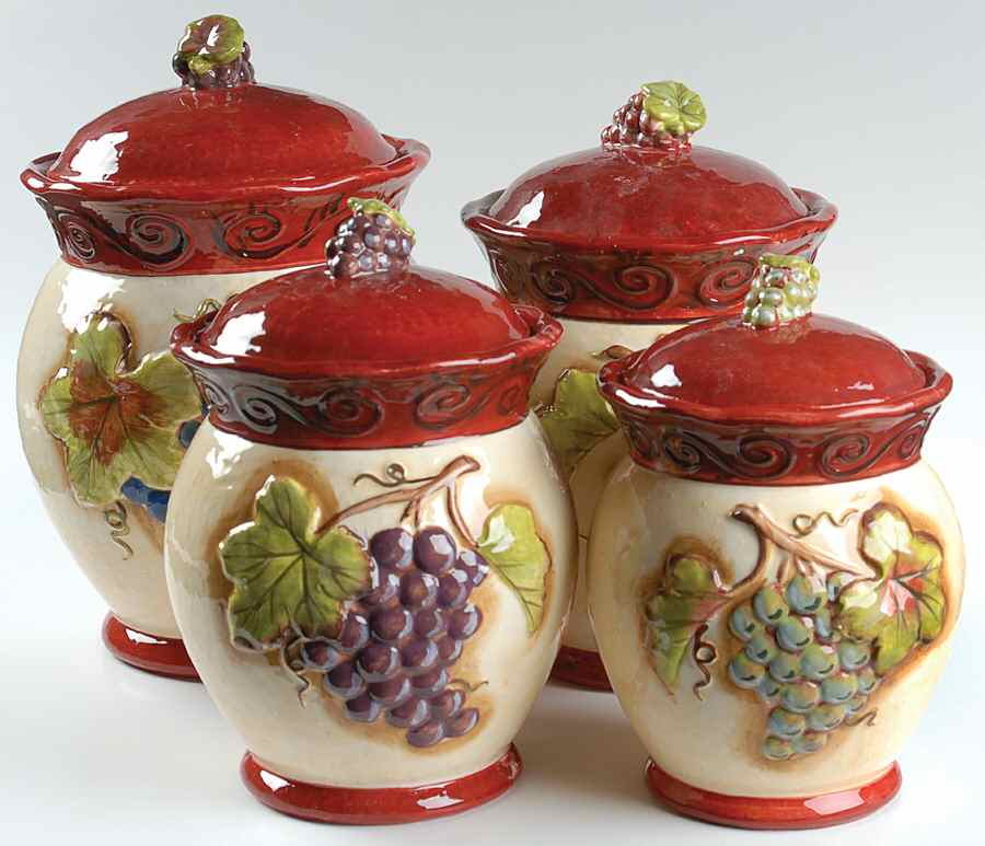 Tuscan Winery (4 Piece) Canister Set (Box Set) by Certified International-1