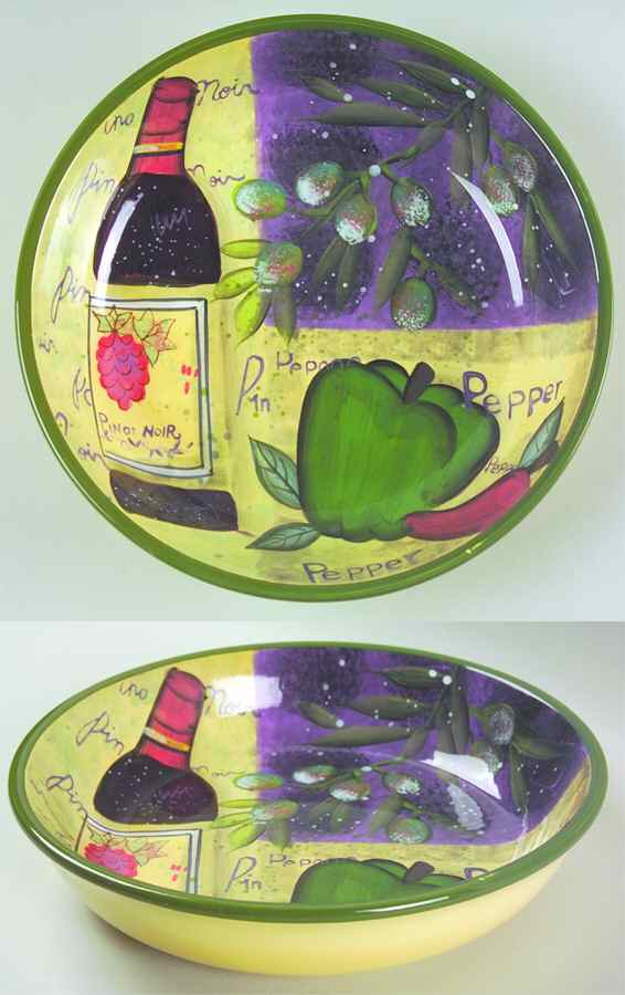 Wine Collage 9" Individual Pasta Bowl by Certified International-1