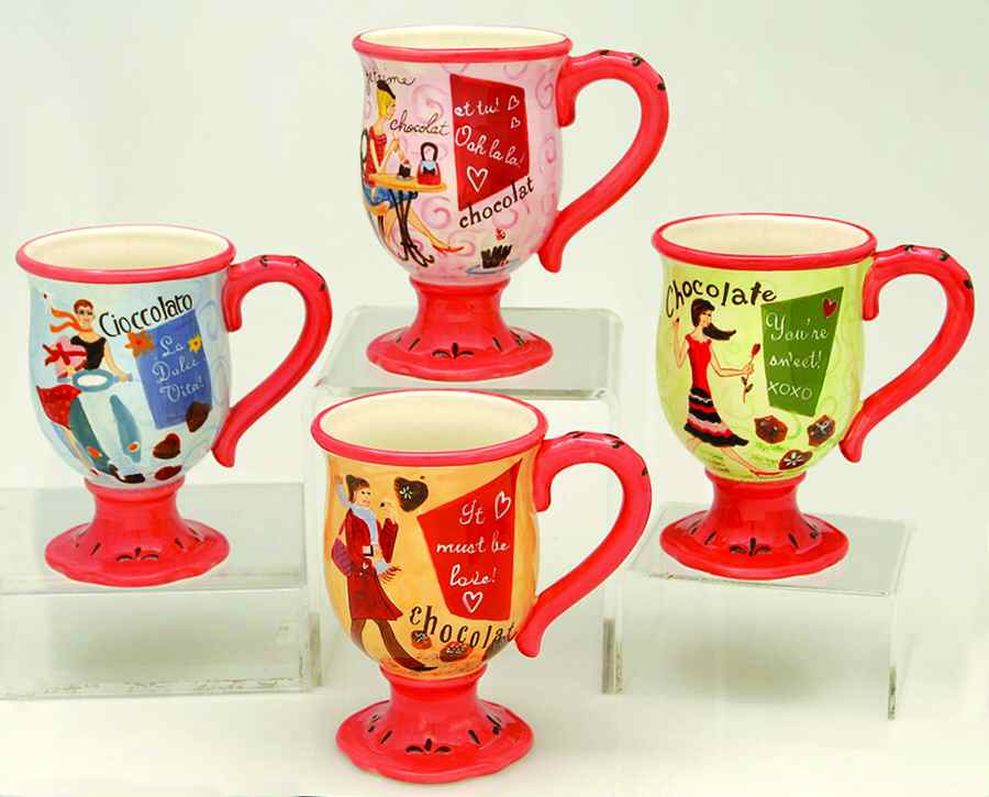 Chocolate Cafe Footed Mug - Set of 4 Colors by Certified International-1