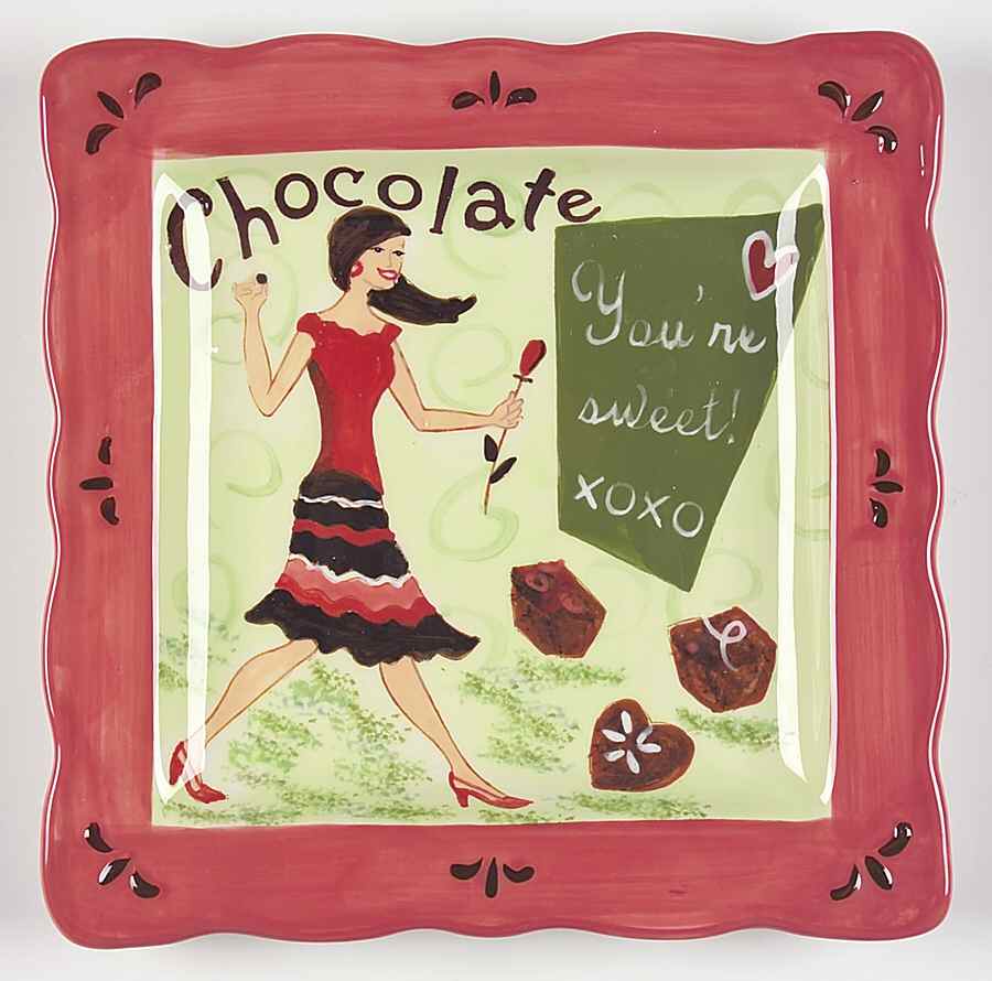 Chocolate Cafe Square Dessert Plate by Certified International-1