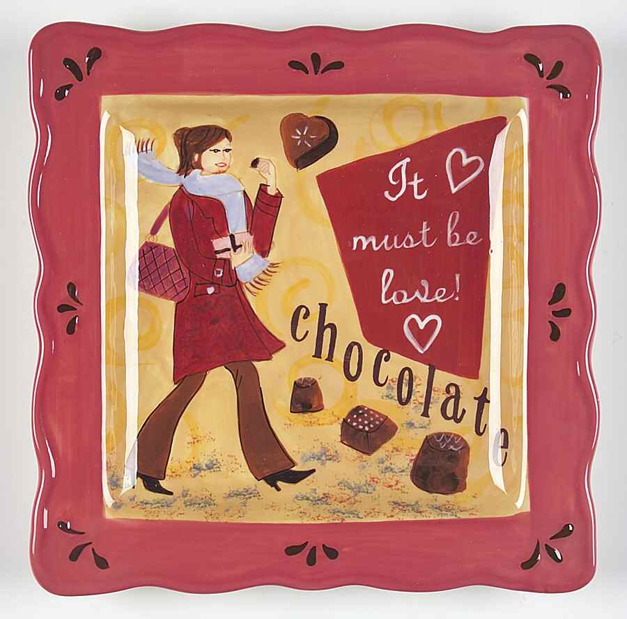 Chocolate Cafe Square Dessert Plate by Certified International-1