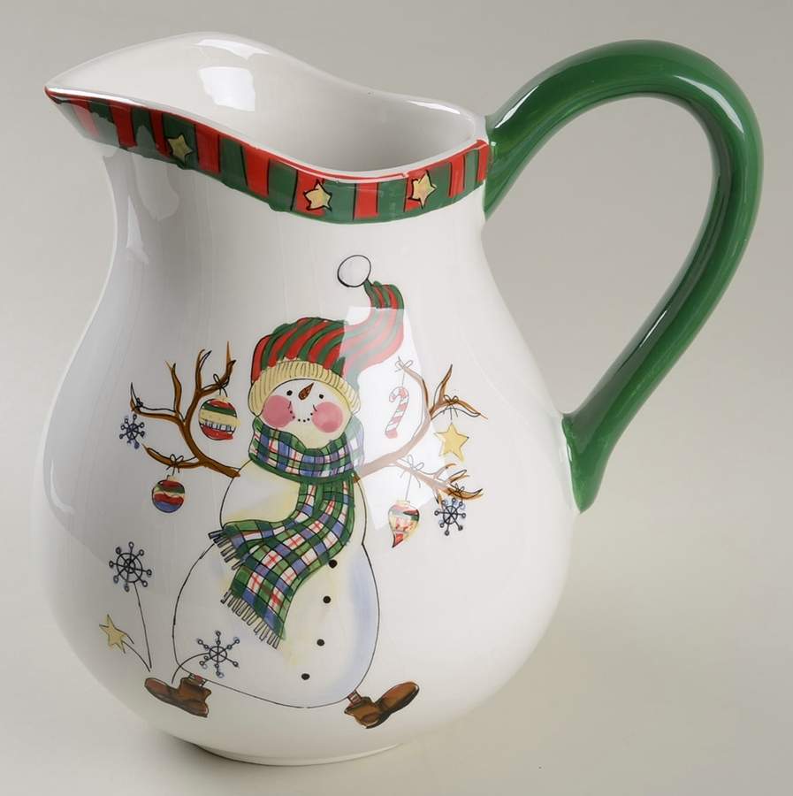 Celebrate Snowman (Red and Green) 128 Oz Pitcher by Certified International-1