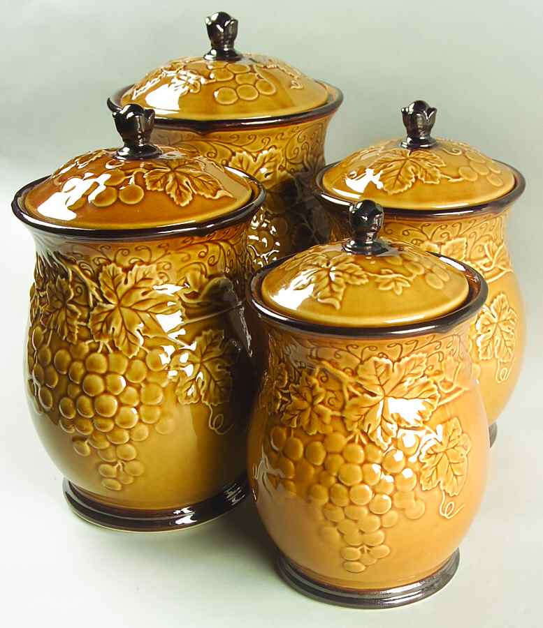 Bordeaux Gold (4 Piece) Canister Set (Box Set) by Certified International-1