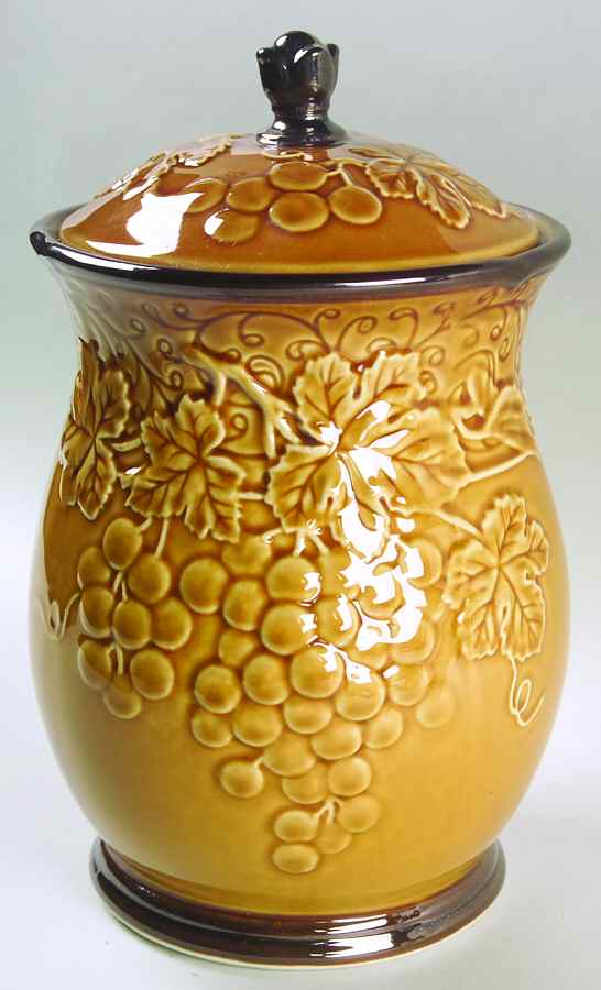 Bordeaux Gold Large Canister & Lid by Certified International-1