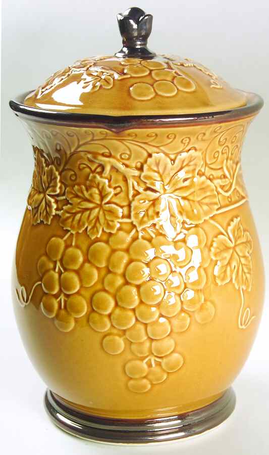 Bordeaux Gold Extra Large Canister & Lid by Certified International-1
