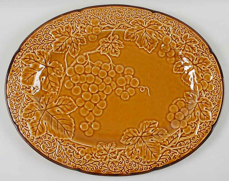 Bordeaux Gold 18" Oval Serving Platter by Certified International-1