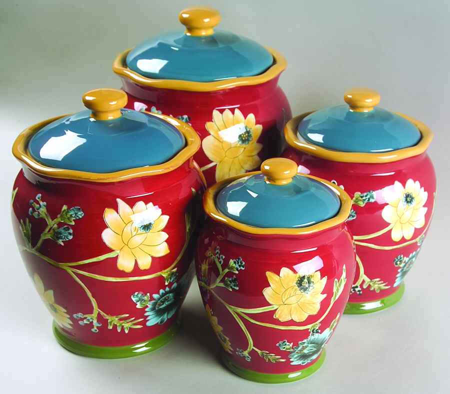 Field Flowers (Hand Painted) (4 Piece) Canister Set (Box Set) by Certified International-1