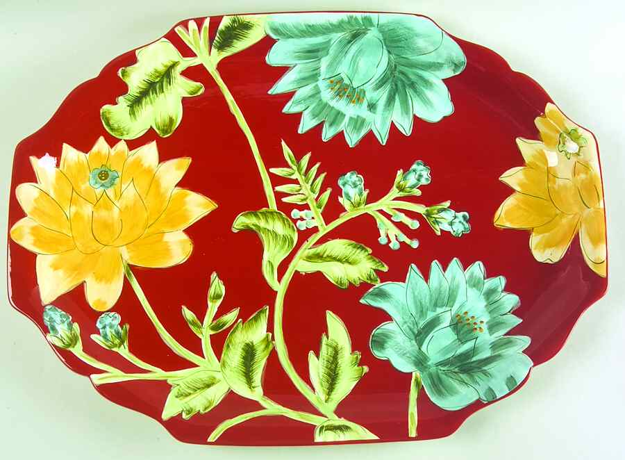 Field Flowers (Hand Painted) 18" Oval Serving Platter by Certified International-1