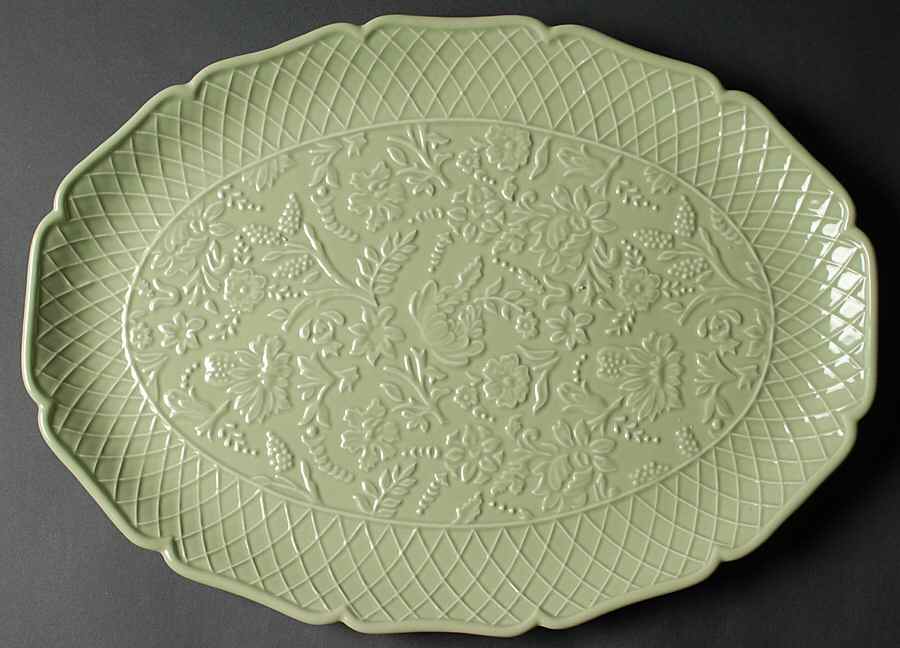Josephine Green 19" Oval Serving Platter by Certified International-1