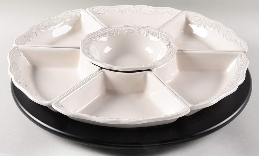 Renaissance Ivory 7 Piece Lazy Susan (6 Side and 1 Center Section) by Certified International-1