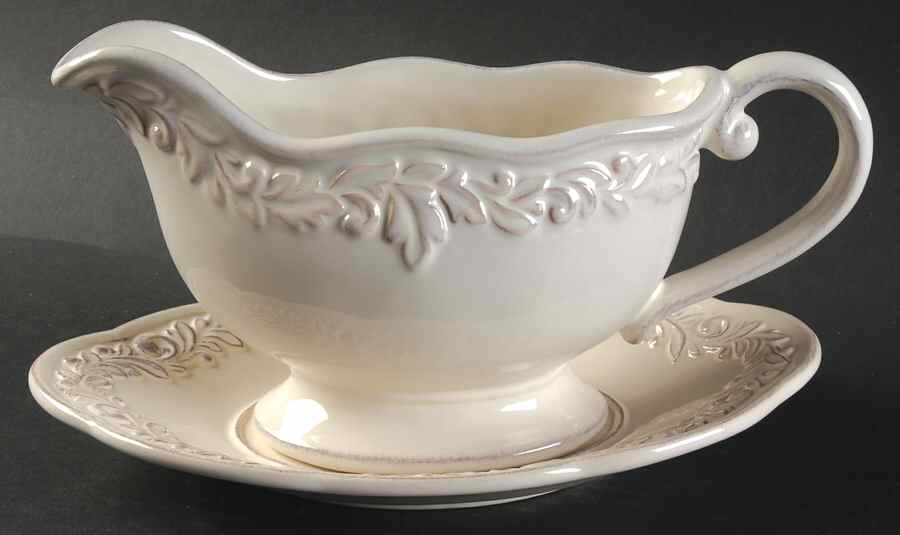 Renaissance Ivory Gravy Boat & Underplate by Certified International-1