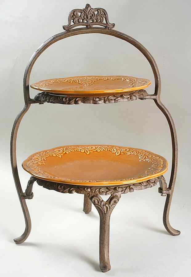 Renaissance Gold 2 Tier Metal Plate Holder by Certified International-1