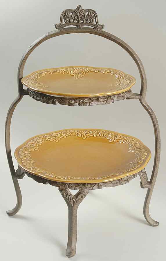 Renaissance Gold 2 Tier Metal Plate Holder w/DP & SPDES by Certified International-1