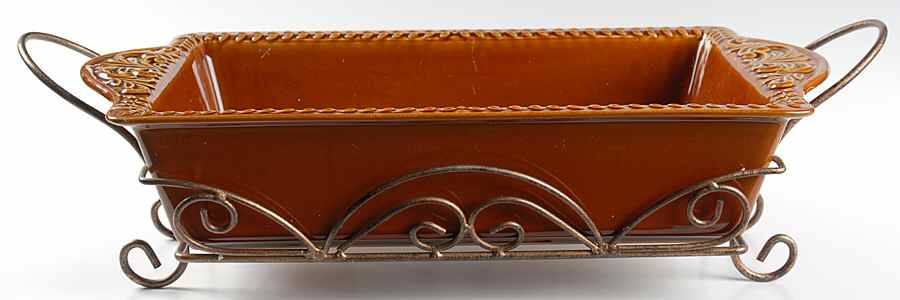 Venetian 18" Rectangular Baker W/Metal Stand by Certified International-1