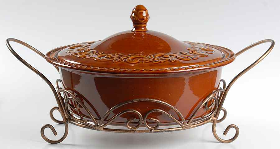 Venetian 3 Qt Round Covered Casserole w/Metal Stand by Certified International-1