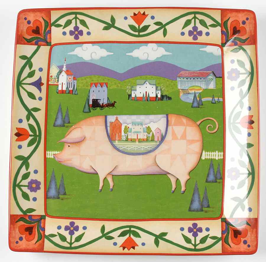 Barnyard 13" Square Serving Platter by Certified International-1