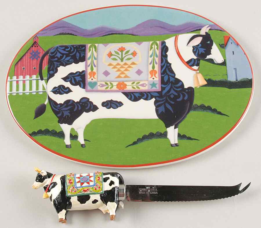 Barnyard 2 Piece Cheese Dish and Knife Set by Certified International-1