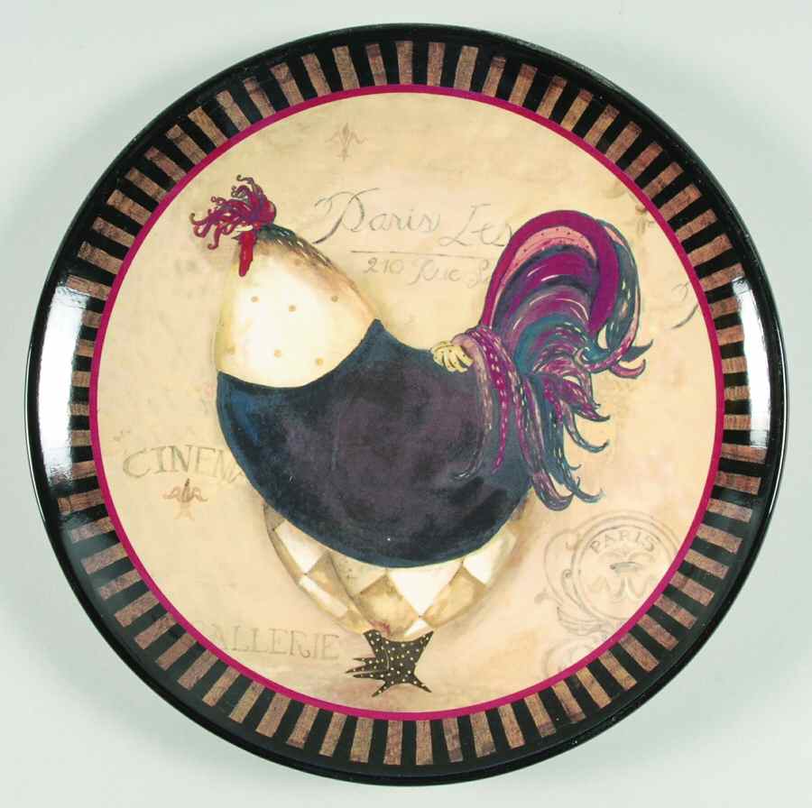 Paris Rooster Dinner Plate by Certified International-1