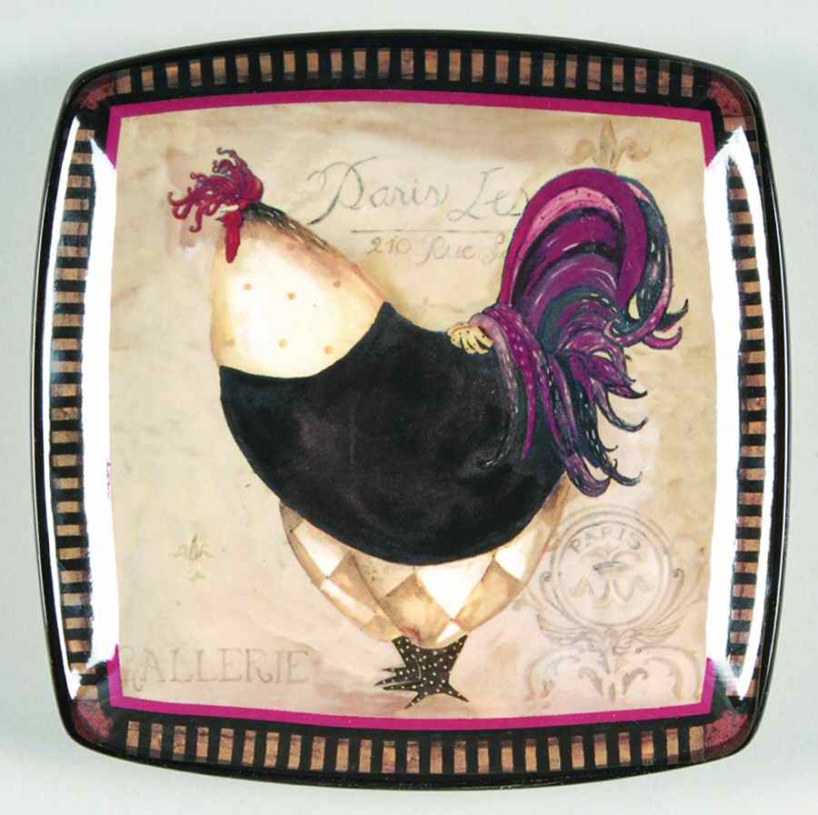 Paris Rooster Canape Plate by Certified International-1