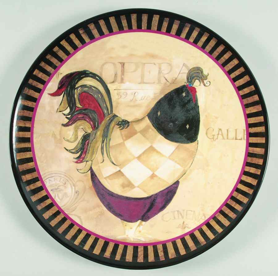 Paris Rooster 15" Chop Plate (Round Platter) by Certified International-1