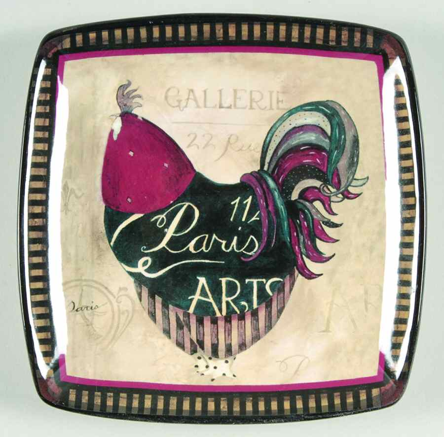Paris Rooster Canape Plate by Certified International-1