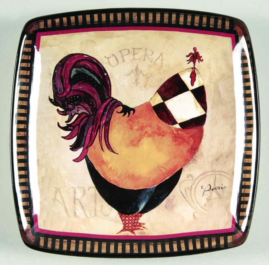 Paris Rooster Canape Plate by Certified International-1