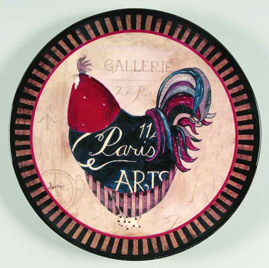 Paris Rooster Salad/Dessert Plate by Certified International-1