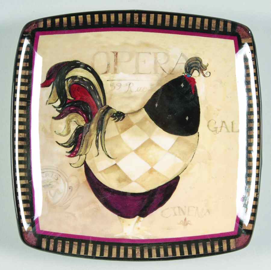 Paris Rooster Canape Plate by Certified International-1
