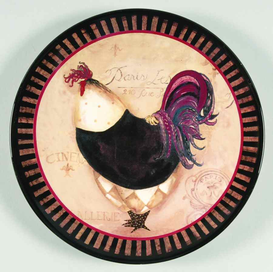Paris Rooster Salad/Dessert Plate by Certified International-1