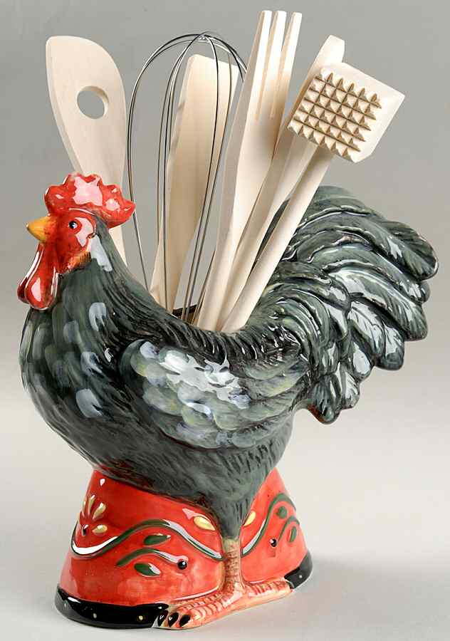 Rooster Inn Figural Utensil Set by Certified International-1