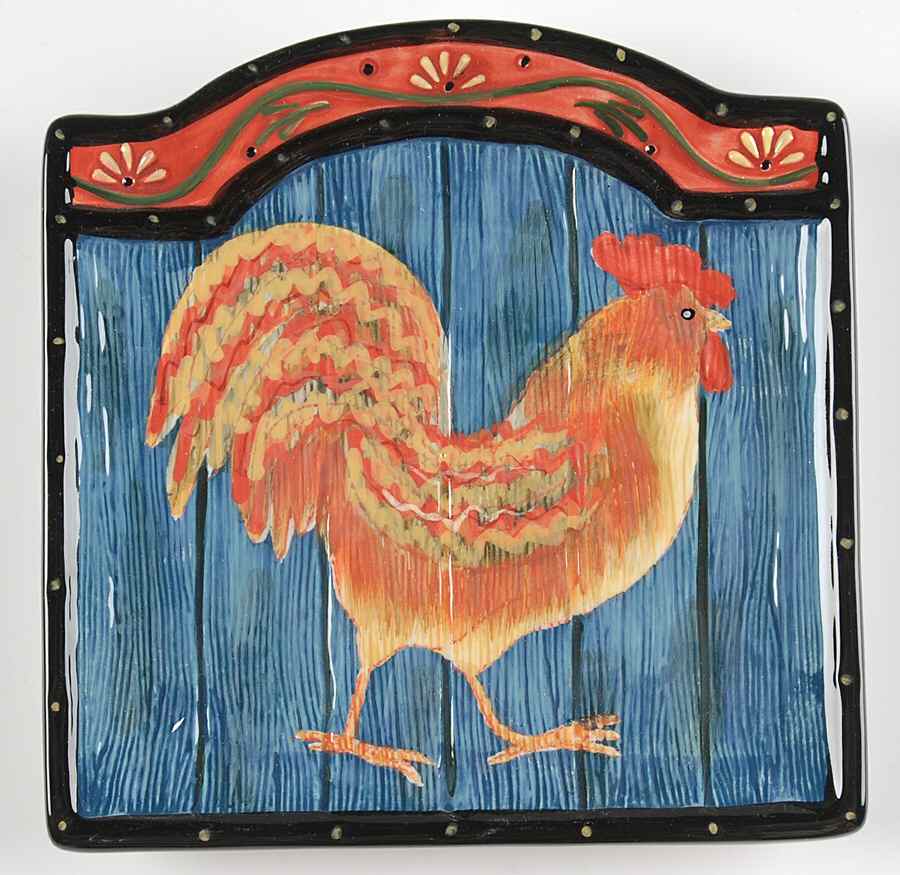 Rooster Inn Canape Plate by Certified International-1
