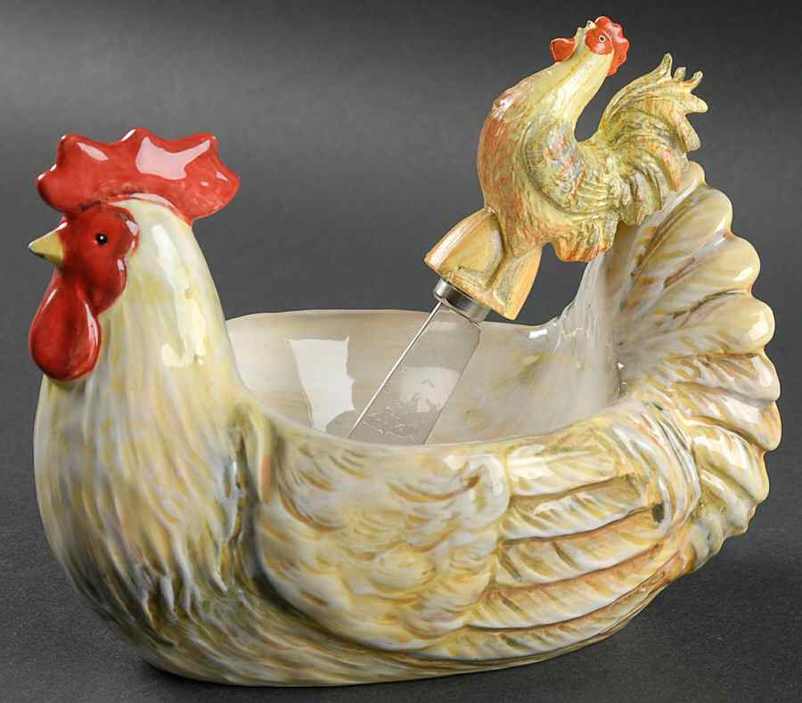 Rooster Inn Figural Dip Bowl & Spreader Set by Certified International-1