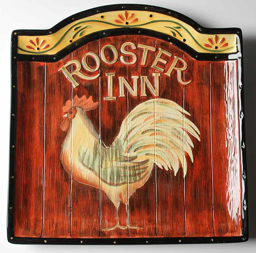 Rooster Inn Square Service Plate (Charger) by Certified International-1
