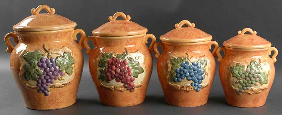 Grand Vin (4 Piece) Canister Set (Box Set) by Certified International-1
