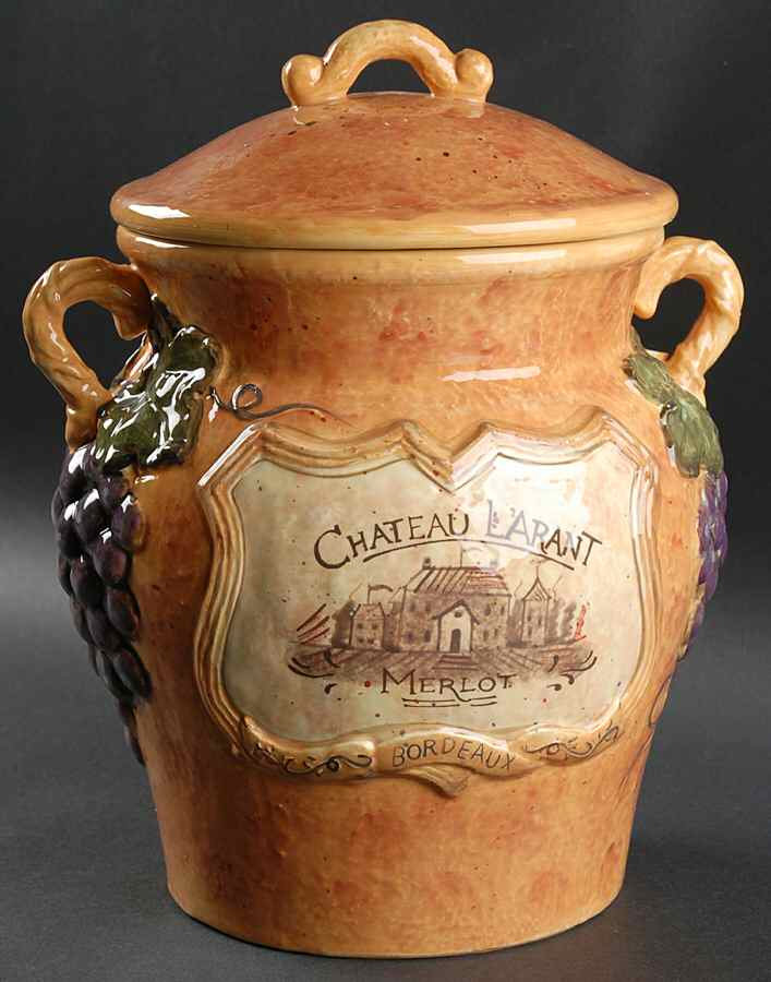 Grand Vin Biscuit Barrel & Lid by Certified International-1